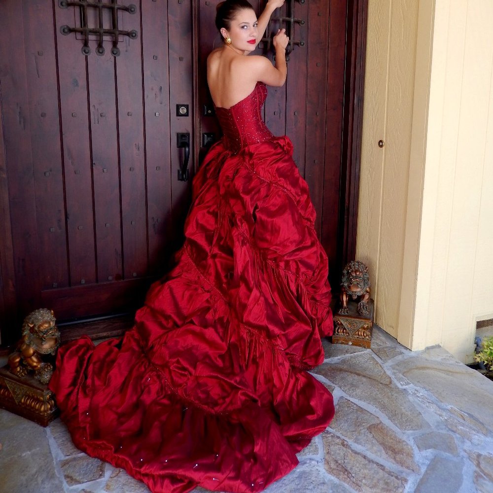JUSTIN ALEXANDER RED CARPET GOWN SIZE 4 - Picture 12 of 15